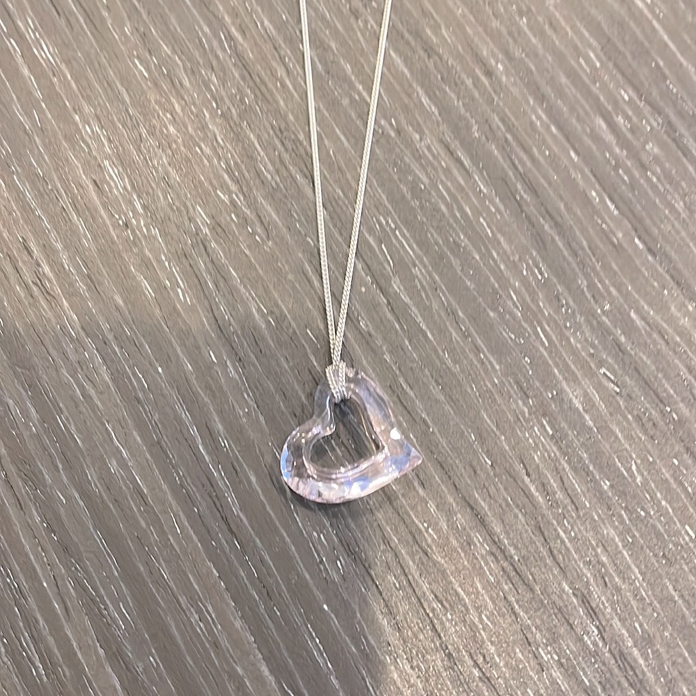 Swarovski pink heart pendant necklace